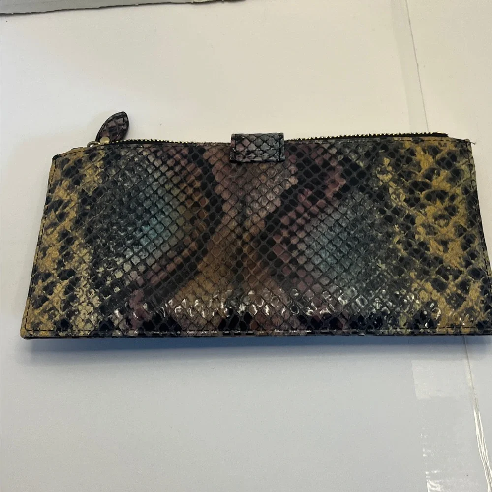 New LODIS Wallet Multi Credit Card Holder Reptile Leather Luxury Chic